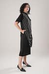 Shop_ATBW_Black Modal, Satin Beads Collared Designer Dress 