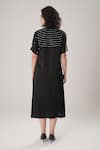 Shop_ATBW_Black Modal, Satin Beads Collared Designer Dress _at_Aza_Fashions