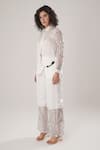 ATBW_White Modal, Satin Pearls, Embroidery Collared Designer Shirt _Online_at_Aza_Fashions