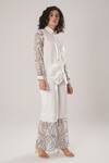 ATBW_White Modal, Satin Pearls, Embroidery Collared Designer Shirt _at_Aza_Fashions