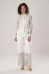 Buy_ATBW_White Modal, Satin Pearls, Embroidery Collared Designer Shirt 