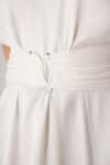 Buy_ATBW_White Modal, Satin Fabric Flowers Collared Designer Dress _Online_at_Aza_Fashions