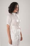 Buy_ATBW_White Modal, Satin Fabric Flowers Collared Designer Shirt _Online_at_Aza_Fashions