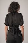 Shop_ATBW_Black Modal, Satin Collared Designer Shirt _at_Aza_Fashions