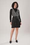 Buy_ATBW_Black Silk Embroidery Collared Designer Crop Top _at_Aza_Fashions