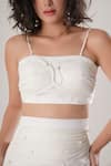 Shop_ATBW_White Modal, Satin Pearls Round Neck Crop Top _Online_at_Aza_Fashions
