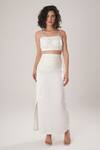 Buy_ATBW_White Modal, Satin Skirt _at_Aza_Fashions