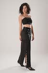 ATBW_Black Modal, Satin Skirt _Online_at_Aza_Fashions