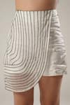 ATBW_White Modal, Satin Pearls Skort Set _Online_at_Aza_Fashions