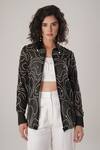 Buy_ATBW_Black Silk Pearls Collared Embroidered Designer Shirt _at_Aza_Fashions