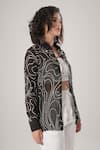 Shop_ATBW_Black Silk Pearls Collared Embroidered Designer Shirt _Online_at_Aza_Fashions