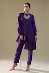 Buy_arpita sulakshana_Purple Silk Round Neck Hearts Coord Set _at_Aza_Fashions