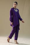Buy_arpita sulakshana_Purple Silk Round Neck Hearts Coord Set _Online_at_Aza_Fashions
