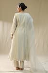 Shop_arpita sulakshana_Ivory Chanderi Silk, Lurex, Cotton, Organza Embroidery, Heart A Line Suit Set _at_Aza_Fashions