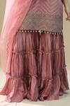 arpita sulakshana_Pink Chanderi Cotton, Organza Beads, Embroidery, Dusty Thread Garara Set _at_Aza_Fashions