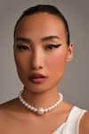 Buy_Anaash_White Adjustable Statement Pearl Necklace _at_Aza_Fashions
