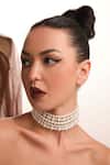 Buy_Anaash_White Layered Pearl Choker _at_Aza_Fashions