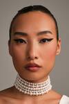 Shop_Anaash_White Layered Pearl Choker _at_Aza_Fashions