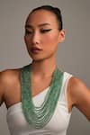 Buy_Anaash_Green Multi Layered Pana Necklace _at_Aza_Fashions