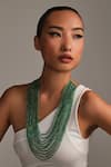 Shop_Anaash_Green Multi Layered Pana Necklace _at_Aza_Fashions
