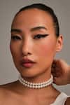 Buy_Anaash_White Adjustable Mini Pearl Choker Necklace _at_Aza_Fashions