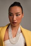 Shop_Anaash_White Layered Pearl Necklace _at_Aza_Fashions