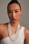 Buy_Anaash_White Layered Pearl Necklace _at_Aza_Fashions