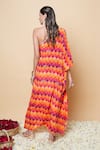 Buy_Sajeda A Lehry_Orange Silk, Crepe Embroidery Asymmetric Hand Kaftan _Online_at_Aza_Fashions