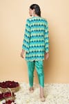 Shop_Sajeda A Lehry_Green Silk, Crepe Embroidery Round Neck, Keyhole Hand Kurta And Dhot Pant Set _at_Aza_Fashions