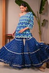 Sajeda A Lehry_Blue Silk, Georgette Sequins, Embroidery One Miraya Kurta And Sharara Set _Online_at_Aza_Fashions