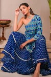 Buy_Sajeda A Lehry_Blue Silk, Georgette Sequins, Embroidery One Miraya Kurta And Sharara Set _Online_at_Aza_Fashions