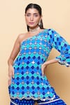 Sajeda A Lehry_Blue Silk, Georgette Sequins, Embroidery One Miraya Kurta And Sharara Set _at_Aza_Fashions