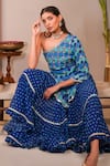 Buy_Sajeda A Lehry_Blue Silk, Georgette Sequins, Embroidery One Miraya Kurta And Sharara Set 