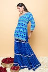 Buy_Sajeda A Lehry_Blue Silk, Georgette Sequins, Embroidery One Miraya Kurta And Sharara Set _Online