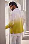 Shop_YAJY by Aditya Jain_Pink Silk, Linen Sequins Celestial Snow Indo-western Set _at_Aza_Fashions