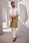 Shop_YAJY by Aditya Jain_Multi Color Silk Embroidery Winter Reverie Kurta Jacket Set _at_Aza_Fashions