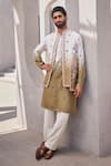 Buy_YAJY by Aditya Jain_Multi Color Silk Embroidery Winter Reverie Kurta Jacket Set _at_Aza_Fashions