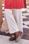 YAJY by Aditya Jain_Red Silk Snow Kissed Kurta Jacket Set _Online_at_Aza_Fashions