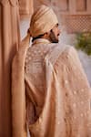Shop_YAJY by Aditya Jain_Rose Gold Silk Embroidery Taj Mahal Sherwani Set _at_Aza_Fashions