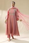 Buy_arpita sulakshana_Lavender Chanderi Silk, Cotton, Silk, Organza Sequins, Designer A Line Suit Set _Online_at_Aza_Fashions