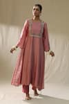 Shop_arpita sulakshana_Lavender Chanderi Silk, Cotton, Silk, Organza Sequins, Designer A Line Suit Set _Online_at_Aza_Fashions