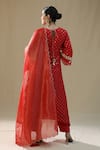 Shop_arpita sulakshana_Red Chanderi Silk, Cotton, Silk, Kota Doria Zari, Embroidery Self Suit Set _at_Aza_Fashions