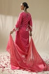 Shop_arpita sulakshana_Pink Chanderi Silk, Cotton, Silk, Kota Doria Embroidery, Zari Self Suit Set _at_Aza_Fashions