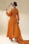 Shop_Arpita Sulakshana_Orange Chanderi Silk, Cotton, Silk, Kota Doria Zari, Designer Suit Set _at_Aza_Fashions