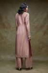 Shop_FATIZ_Blush Tissue Sequins, Embroidery Square Neck Pink Kurta Palazzo Dupatta Set _at_Aza_Fashions