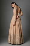 Shop_FATIZ_Gold Tissue, Georgette, Silk Sequins, Embroidery Round Champagne Lehenga Set _at_Aza_Fashions