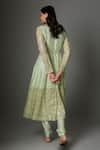 Shop_FATIZ_Mint Georgette, Lycra, Silk Sequins, Embroidery Green Designer Anarkali Set _at_Aza_Fashions