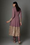 Shop_FATIZ_Mauve Georgette, Lycra Sequins, Embroidery Purple Anarkali Set With Dupatta _at_Aza_Fashions
