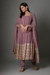 Buy_FATIZ_Mauve Georgette, Lycra Sequins, Embroidery Purple Anarkali Set With Dupatta _at_Aza_Fashions
