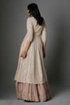 Shop_FATIZ_Cream Georgette, Tissue, Silk Sequins, Embroidery, Designer Anarkali Lehenga Set _at_Aza_Fashions